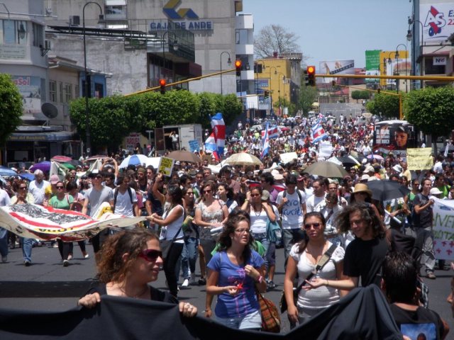 Thousands protest against the mine in April 2010